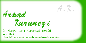 arpad kurunczi business card
