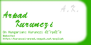 arpad kurunczi business card